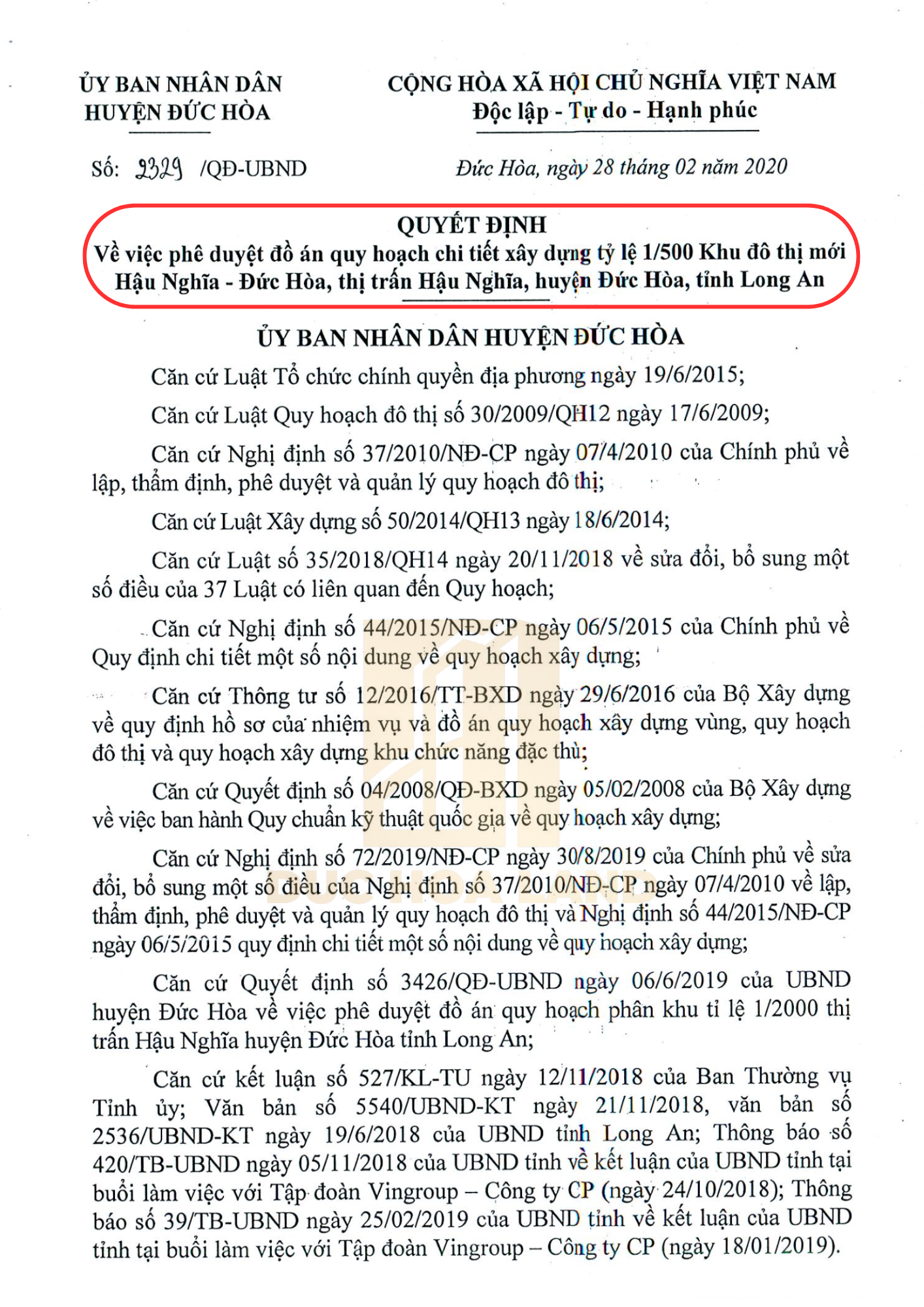 Vinhomes Hậu Nghĩa Khu đô thị Vinhomes Hậu Nghĩa Đức Hòa Long An